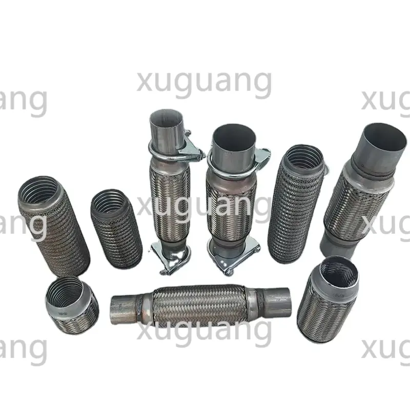 Weld in Flexible Exhaust Flex Pipe Universal Stainless Steel Auto Exhaust Flex Pipe Flexible Pipe with Outer Braid Mesh