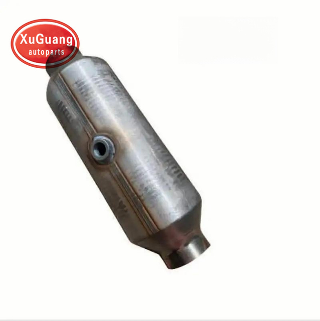 Stainless Steel Universal Round Catalytic Converter with Sensor Hole 114*350